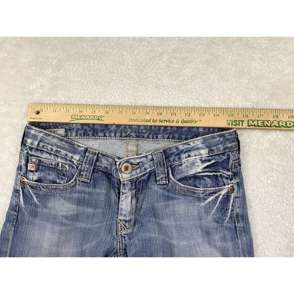 Big Star Sweet Low Rise Boot Leg Jeans Womens 29 R Stretch Distressed Light Wash - Picture 5 of 10